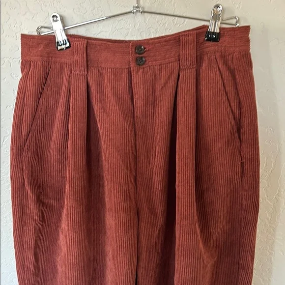 Madewell Corduroy High-Rise Tapered Pants, Size 8, Dusty Redwood - Picture 7 of 13